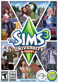 The Sims 3: University Life box art packshot