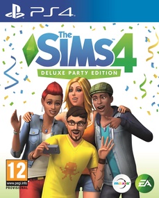 The Sims 4 Deluxe Party Edition on PS4 box art packshot