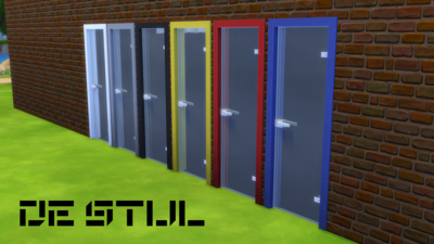 De Stijl Doors for The Sims 4