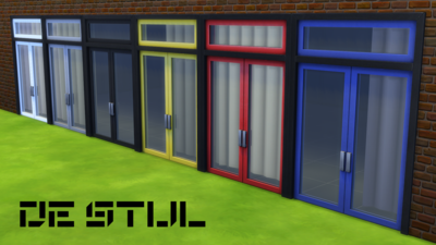 De Stijl Doors for The Sims 4