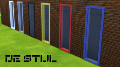 De Stijl Windows for The Sims 4