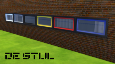 De Stijl Windows for The Sims 4