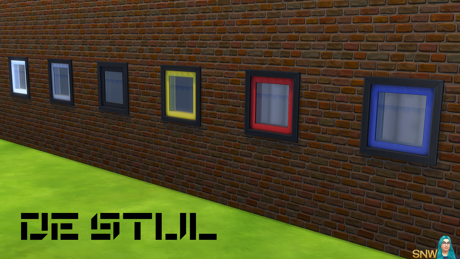 De Stijl Windows for The Sims 4