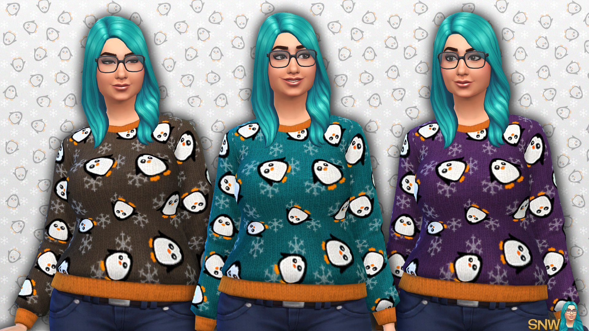 Women&#039;s Penguin Pattern Sweater