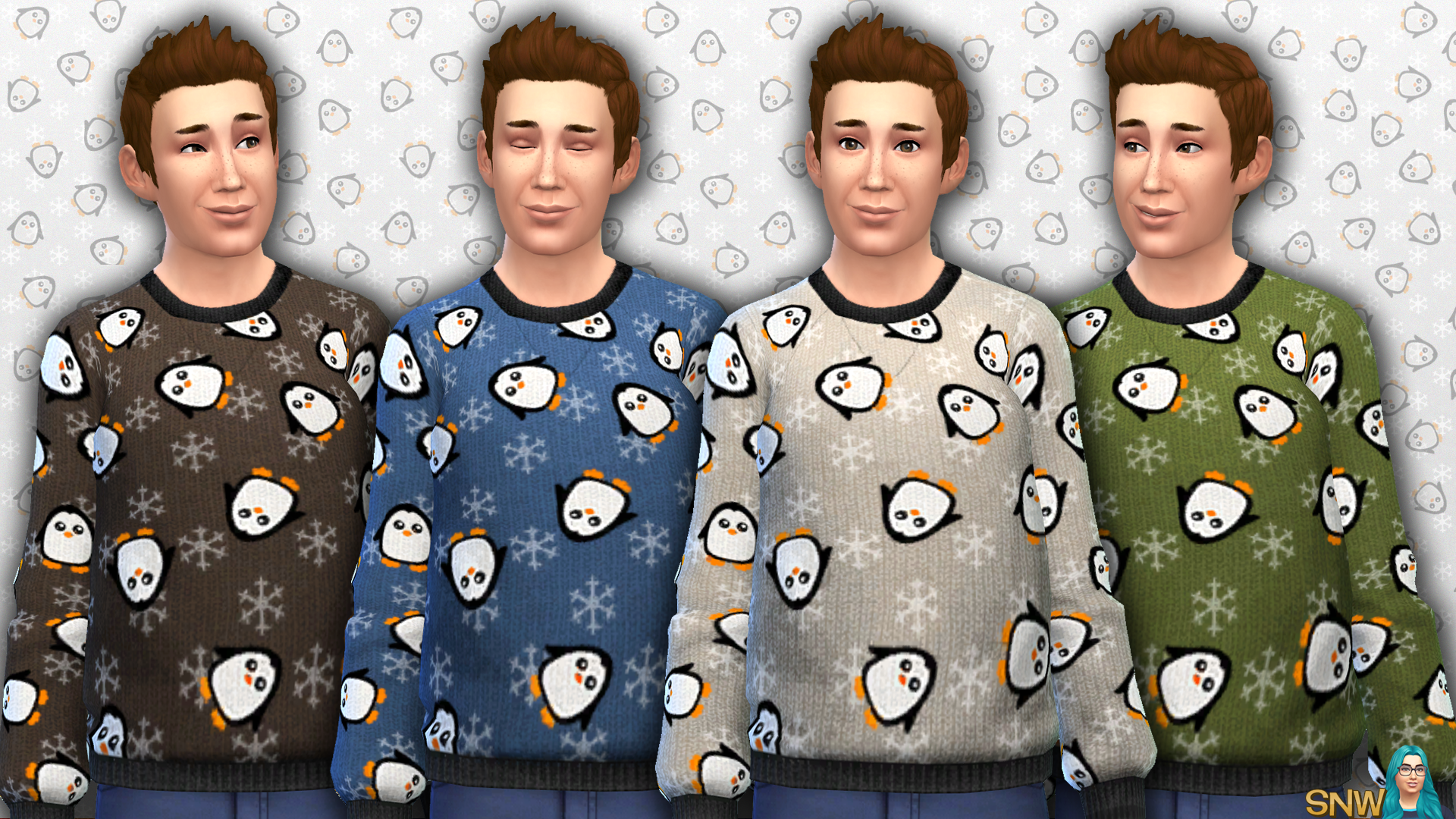 Men&#039;s Penguin Pattern Sweater