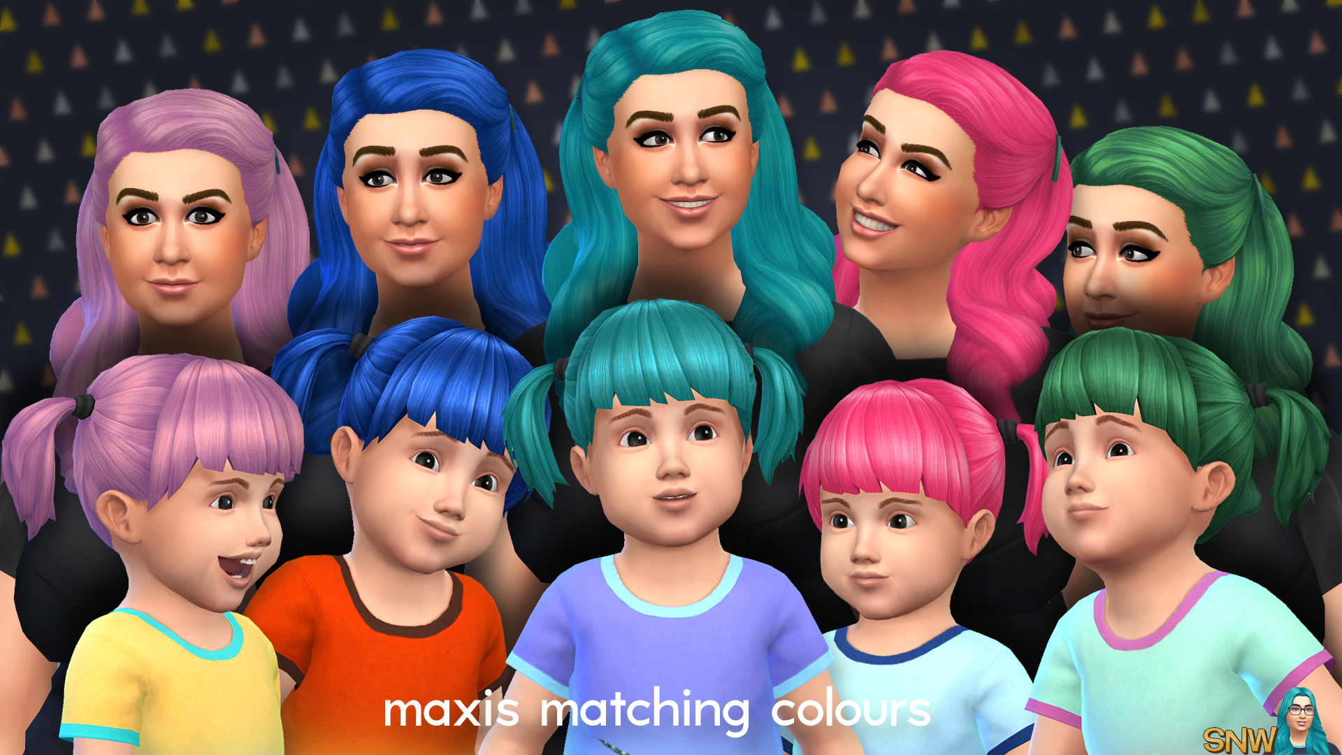 Maxis Matching Pigtails Hairdo for Toddlers