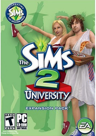 The Sims 2: University box art packshot US