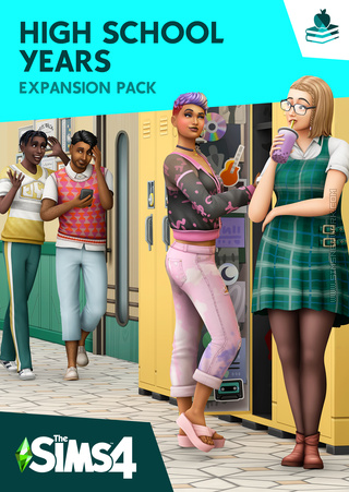 The Sims 4: High School Years cover box art packshot