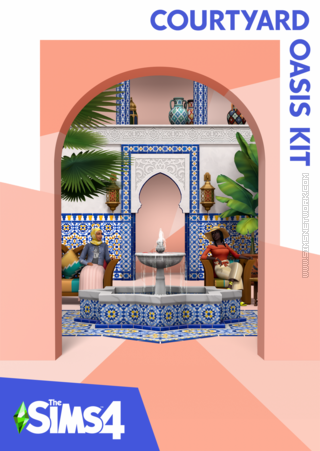 The Sims 4: Courtyard Oasis Kit packshot box art