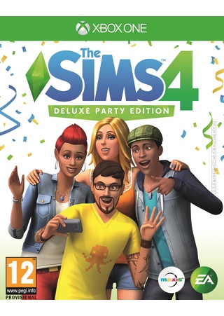 The Sims 4 Deluxe Party Edition on Xbox One box art packshot